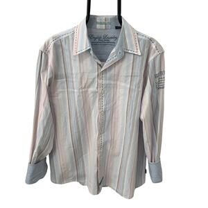 English Laundry "Hey Jude" Men's XL Cotton Long Sleeve Striped Dress Shirt
